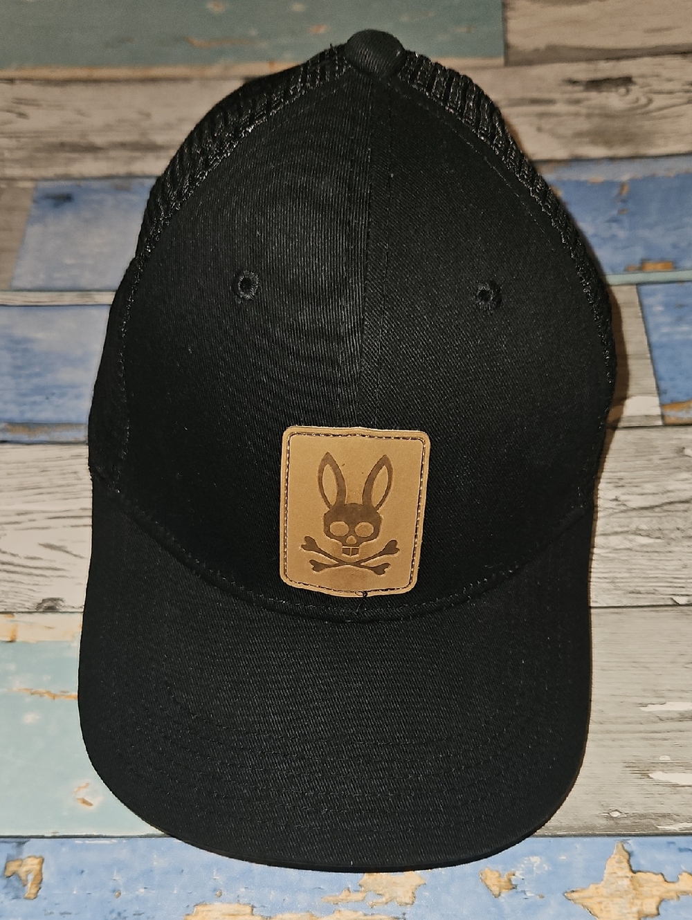 Psycho Bunny Mesh Trucker Hat Snapback Black OSFM